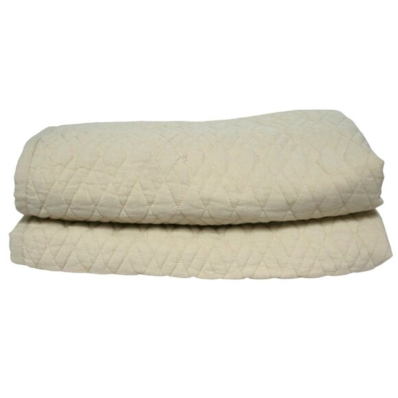 Frontgate Standard Pillow Shams Set 2 Quilted Cream Linen Cotton 20x26 Luxury - Picture 2 of 7